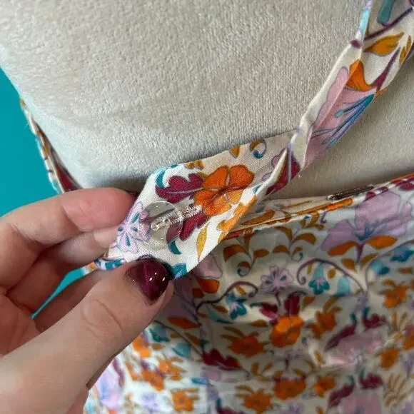 NWT Free People Women's Sasha Sweetheart-Neck Mini Dress Multi Floral Size L - Picture 6 of 8